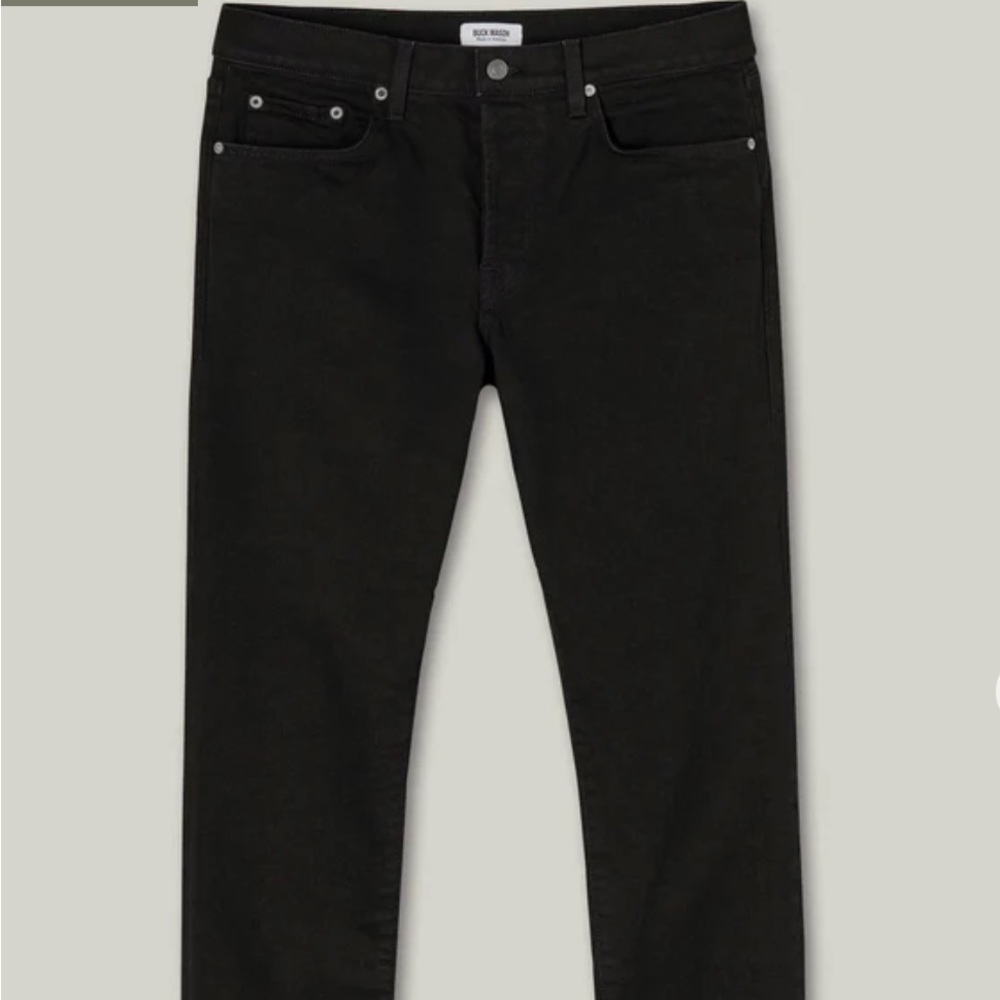 Buck Mason Slim Maverick Jean in Black.